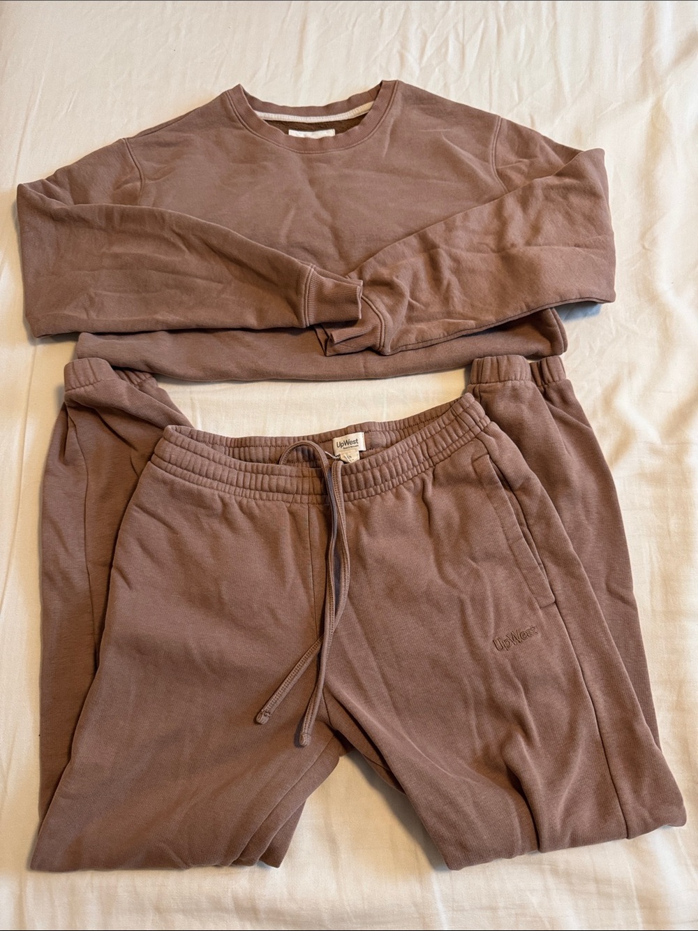 UpWest Brown Crewneck Sweatshirt & Joggers Set